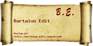 Bartalus Edit névjegykártya
